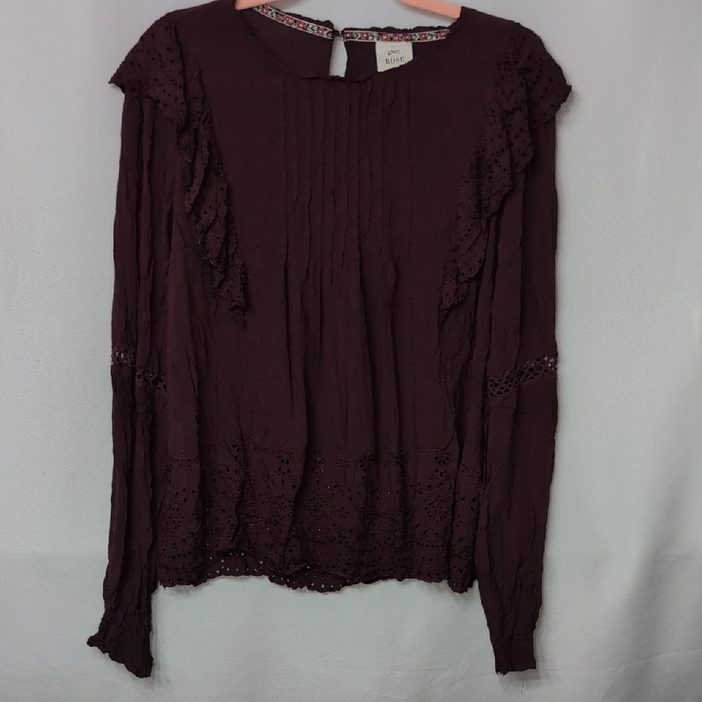 Knox Rose Plum Lace Detail Blouse